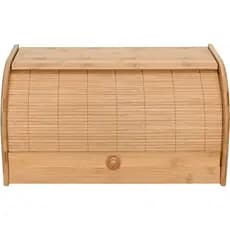 Porta Pão Grande Em Bambu Com Tampa Basculante 40cm Menor Preço