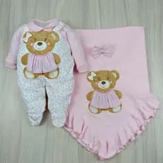 Saída Maternidade Menina Encanto Floral 100% Algodão com Cheirinho de melancia