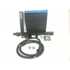 Chuveiro Luxo 20x20 Alta Presao Braco Parede Preto Fosco Inox Banheiro