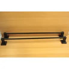 Porta Toalha 2 Peças Premium Preto Fosco e cromado  60 cm Luxo Designer