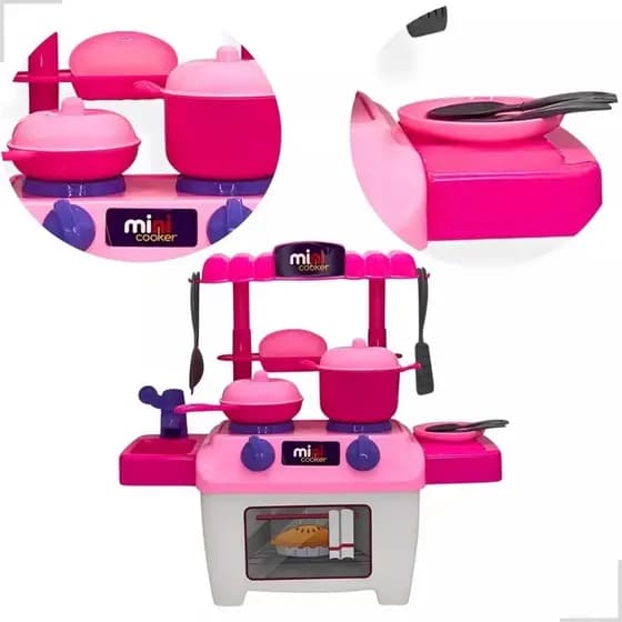 Cozinha Infantil Mini Cooker Panelas Mini Fogão e Acessórios