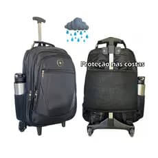 Mochila Juvenil Masculina/Feminina De Rodinhas Escolar Reforçada