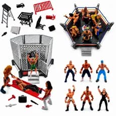 Kit 12 Bonecos de Luta + Ringue + 30 Acessórios Bonequinhos de brinquedo ufc