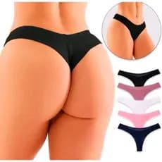 Kit Calcinhas Tangas Fio Duplo Atacado Com 10 Unidades