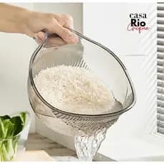 Escorredor Ergonômico De Arroz E Legumes Cesta de Drenagem Multiuso De Plástico  para Lavagem de Alimentos