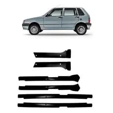 Kit 4 Acabamento Soleira Proteção Carpete Acabamento Coluna Porta Fiat Uno 4 Portas Mille Smart Young Ex Elx Way 84/12