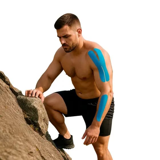 Fita Kinesio Tape Bandagem Elástica Adesiva Alívio Dor Lesão Muscular Montanhismo Atleta Fisioterapia Pré-Cortada