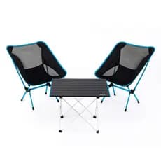 Kit Camping Bask Sunset 2 Cadeiras + Mesa Dobrável Alumínio Ultraleve Praia Pesca Piquenique Acampamento