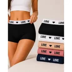 Kit Calcinhas Boxer Cueca  Shorts Feminina Algodão Conforto Diário Cós Alto