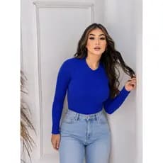 Blusa Feminina Cacharrel Manga Longa Segunda Pele Anaruga-Envio Imediato