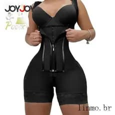 Joyjoy Top Modelador de Sutiã com Zíper de Cor Sólida para Mulheres, Modelador de Cintura Alta para Controle de Barriga,