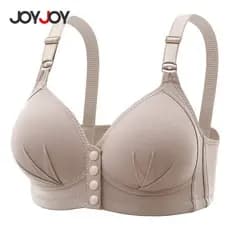 Novo Plus Size Sutiã Sem Aro com Botão Frontal – Push Up, Estilo Copo, Underwear Feminino, Soutien Reforçado