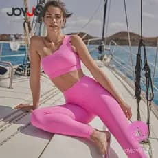 Sutiã Esportivo Joyjoy Adequado para Pele, à Prova de Choque, Alça Única, Renda, Yoga, Corrida Justa, Calças de Yoga PFS