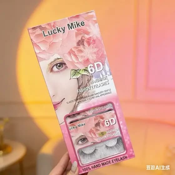 box C/10 pares de cílios postiços lucky Mike