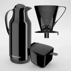 Kit Garrafa Térmica Siena 1L, Açucareiro, Suporte Filtro de Café 102/103 - Unitermi