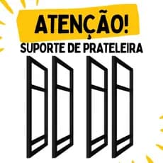 Kit Suporte Prateleira Estilo Industrial P/ Prateleira Parede Preto 29,50 x 60 cm
