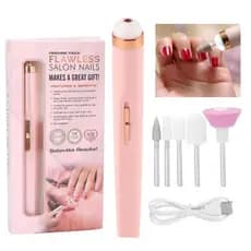 Lixadeira De Unha Elétrica Sem Fio Portátil 5 em 1 Recarregável com Luz LED Manicure Pedicure