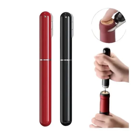 Abridor de Vinho e garrafa Pneumático inox, Preto, Bomba de Ar com Agulha