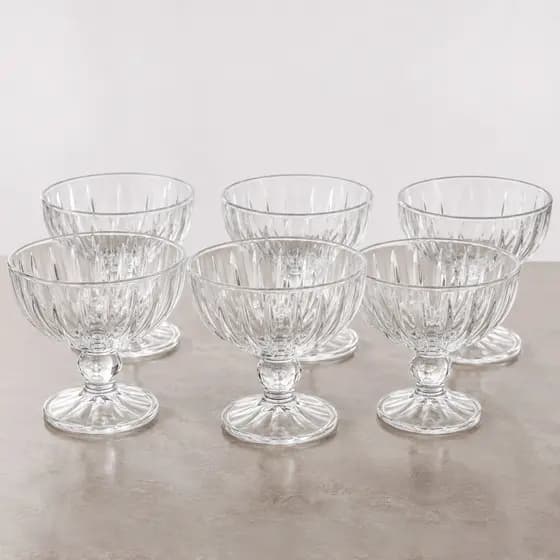 Conjunto com 6 Taças de Sobremesa de Cristal Wolff – Transparente 260ml