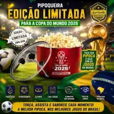 Pipoqueira Edição Especial Copa 2026 Faça Sua Pipoca e Torça pelo Brasil