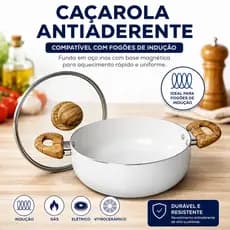 Panela Hauskraft Premium Paris 2,5L Cerâmica Antiaderente com Cabo Soft Touch 22cm