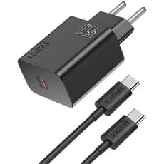 Kit Carregador e Cabo Turbo Tipo C Samsung Xiaomi Moto Preto