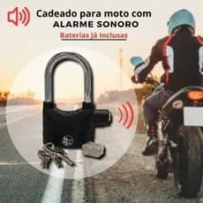 Cadeado com Alarme Sonoro Grande Anti Furto Para Moto Bicicleta Comercio