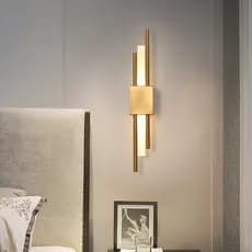 Europa do Norte Arandela de Parede Linear Moderna Luxo Dourada Luminária De Parede Espectro completo LED 3 Cores em 1