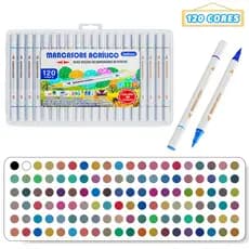 Kit 120/72/48/36 Cores Marcador de ponta dupla Caneta acrílica Permanente À Prova D'água Colorida Cores empilháveis