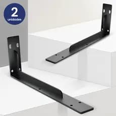 2 Pcs Mão Francesa Invertida 39cm Ferro Aço Suporte Preta Suporte Mão Francesa Cantoneiras Mesa Prateleira industrial
