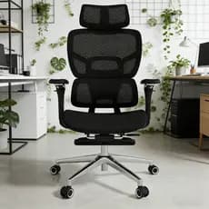 Cadeira Gamer Reclinável Home Office Apoio Lomar Flutuante Espuma Densa Ajustável Com Pézinho Braços 6d Até 150kg