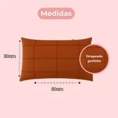 Capa Almofada 50x30 Baguete Suede Aveludada Drapeada Moderna Zíper Invisível Sofá Sala Luxo