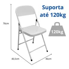 Cadeira de Bar Dobrável Restaurante Lanchonete Festas De Aço Forte Suporte 120 kg