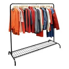 Arara de Roupas com Sapateiras 126 cm Grande Reforçada Preta Organizadora