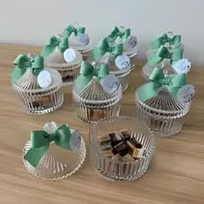 Kit 15 Peças Mini Potiche Vidro 9cm Lembrancinha Bomboniere