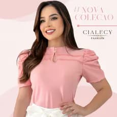 Blusa Gola Alta Feminina Moda Evangélica Casual Elegante Básica Chic Manga Curta Estilosa com Renda