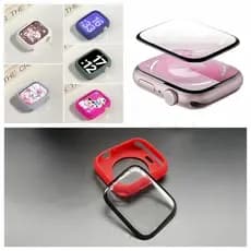 Protetora Case De Silicone+Película HD Para Apple Watch Série 40mm 42mm 44mm 38mm 41mm 45mm iWatch Tela Acessórios Kit