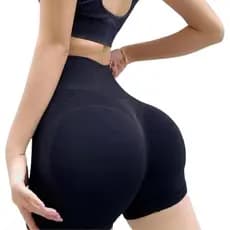 Shorts Academia PRETO levanta bumbum Fitness Cintura Alta Modeladora Empina Bumbum Secagem Rápida
