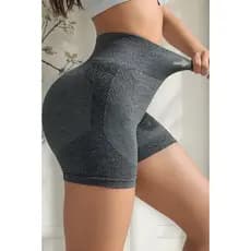 Shorts Academia CINZA levanta bumbum Fitness Cintura Alta Modeladora Empina Bumbum Secagem Rápida