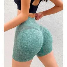 Shorts VERDE Academia levanta bumbum Fitness Cintura Alta Modeladora Empina Bumbum Secagem Rápida