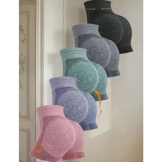 KIT COM 2 Short Academia MULTICOR levanta bumbum Fitness Cintura Alta Modeladora Empina Bumbum Secagem Rápida Multicores