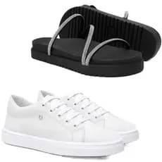 Tênis Casual Feminino Confortável + Papete Com Glitter
