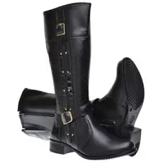 Bota Montaria Com Fechamento Em Ziper Com Detalhes Em Metal