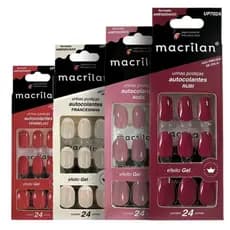 UNHAS POSTIÇAS AMENDOADO COLANTES 24 UN. MACRILAN