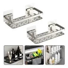 Kit Suporte Shampo Sabonete Banheiro Adesivo Parede Box Luxo