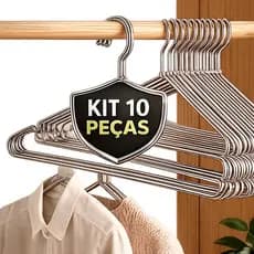 Kit 10 Cabide Tintureiro Metal Aco Cromado Adulto Resistente Atacado