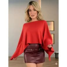 Blusa Feminina Crepe Dunas Tendência Elegante e Social (blusa capa)