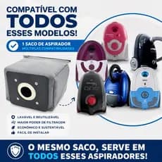 Saco De Aspirador Lavável Reutilizavél Sonic/ Trio/ Max Trio/ Go