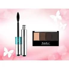 KIT Máscara para cílios a prova d'água T&G + Trio Sombra Para Sobrancelhas Ruby Rose HB9354
