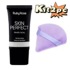 Primer Facial Ruby Rose Skin Perfect HB-8086+1 PC esponjas de maquiagem(COR aleatório